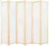 vidaXL 6-teiliger Raumteiler Cremeweiß 240 x 170 x 4 cm Stoff