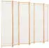 vidaXL 6-teiliger Raumteiler Cremeweiß 240 x 170 x 4 cm Stoff