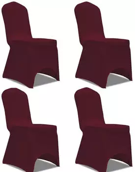 vidaXL Stretch Stuhlbezug 4 St&uuml;ck Bordeaux
