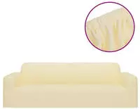 vidaXL Stretch Sofahusse 3-Sitzer Creme Polyester-Jersey