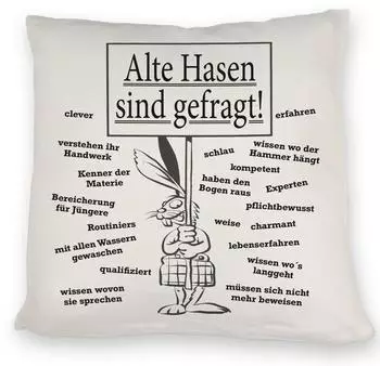 speecheese Dekokissen Alte Hasen sind gefragt!Kissen