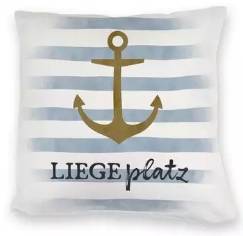 speecheese Dekokissen Anker Kuschelkissen mit Spruch Liegeplatz