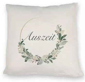 speecheese Dekokissen Auszeit Kissen mit Blumenornament für Eltern zum Geburtstag
