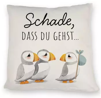 speecheese Dekokissen Schade, dass du gehst Papageitaucher Kissen Abschied Kollege