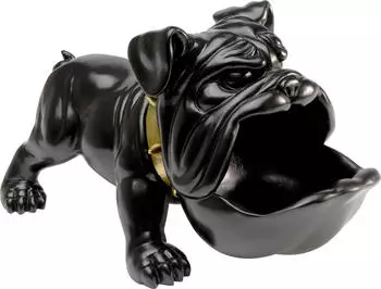 KARE Deko Figur Hungry Dog Schwarz 37cm