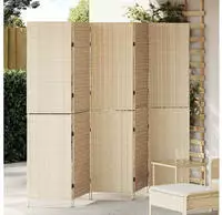 vidaXL Raumteiler Beige 242 x 180 cm Poly-Rattan