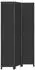 vidaXL 3 Tlg Paravent Schwarz Massivholz Paulownia 358847