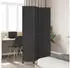 vidaXL 3 Tlg Paravent Schwarz Massivholz Paulownia 358847