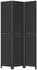vidaXL 3 Tlg Paravent Schwarz Massivholz Paulownia 358847