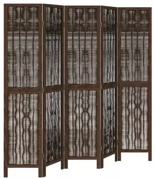 vidaXL 5 Tlg Raumteiler Dunkelbraun Massivholz Paulownia 358662