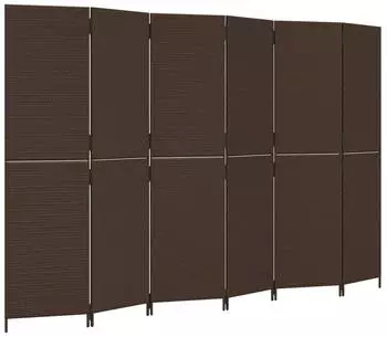 vidaXL Paravent 6 Tlg Braun Poly Rattan 365353