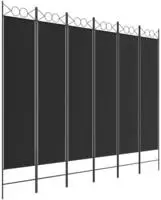 Vidaxl 6-panel Room Divider Black 240x200 Cm Fabric