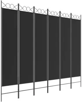 vidaXL 6 Tlg Paravent Schwarz 240x200 cm Stoff 350161