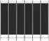 vidaXL 6 Tlg Paravent Schwarz 240x200 cm Stoff 350161