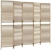vidaXL Paravent 5-tlg. Beige Poly Rattan