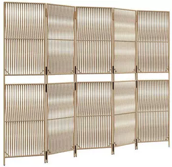 vidaXL Paravent 5 Tlg Beige Poly Rattan 365383