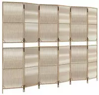 vidaXL Paravent 6-tlg. Beige Poly Rattan