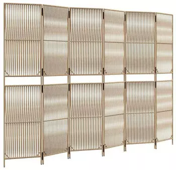 vidaXL Paravent 6 Tlg Beige Poly Rattan 365403
