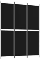 vidaXL 3-tlg. Paravent Schwarz 150x200 cm Stoff