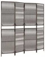 vidaXL Paravent 4-tlg. Braun Poly Rattan