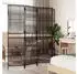 vidaXL Paravent 4 Tlg Braun Poly Rattan 365377