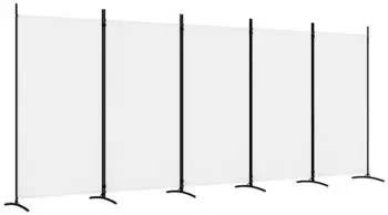 vidaXL 5 Tlg Paravent Wei&szlig; 433x180 cm Stoff 350266