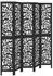 vidaXL 5 Tlg Paravent Schwarz Massivholz Paulownia 358760