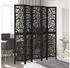vidaXL 5 Tlg Paravent Schwarz Massivholz Paulownia 358760
