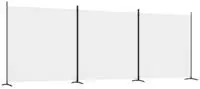 vidaXL 3-tlg. Paravent Wei&szlig; 525x180 cm Stoff