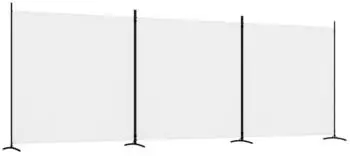 vidaXL 3 Tlg Paravent Wei&szlig; 525x180 cm Stoff 350278