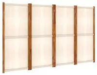 vidaXL 4-tlg. Raumteiler Cremewei&szlig; 280x180 cm