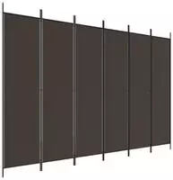 vidaXL 6-tlg. Paravent Braun 300x200 cm Stoff