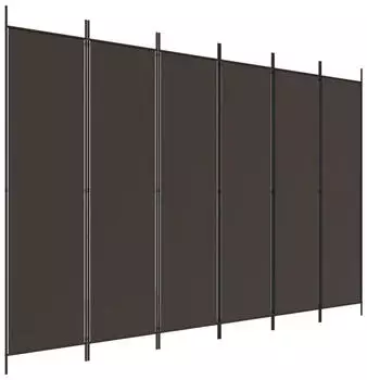 vidaXL 6 Tlg Paravent Braun 300x200 cm Stoff 350191