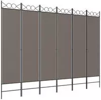 vidaXL 6-tlg. Paravent Anthrazit 240x220 cm Stoff