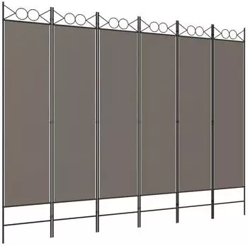 vidaXL 6 Tlg Paravent Anthrazit 240x220 cm Stoff 350176