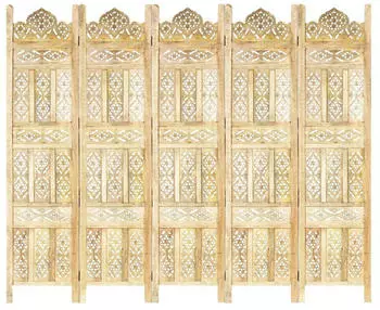 vidaXL 5 Tlg Raumteiler Handgeschnitzt 200x165 cm Mango Massivholz 285317