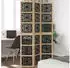vidaXL 3 Tlg Raumteiler Braun und Schwarz Massivholz Paulownia 358799
