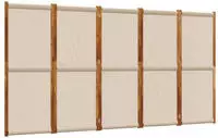 vidaXL 5-tlg. Paravent Taupe 350x180 cm