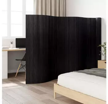 vidaXL Paravent Schwarz Breite 800 cm H&ouml;he 165 cm Bambus 377011