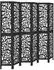 vidaXL 6 Tlg Paravent Schwarz Massivholz Paulownia 358764