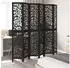 vidaXL 6 Tlg Paravent Schwarz Massivholz Paulownia 358764
