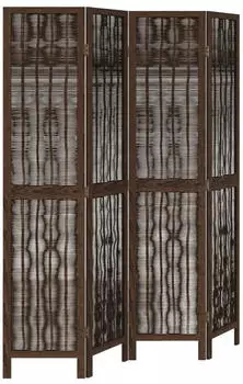 vidaXL 4 Tlg Raumteiler Dunkelbraun Massivholz Paulownia 358658
