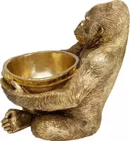 Kare Design Dekofigur "Gorilla Holding Bowl Gold 4"