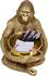 KARE Deko Figur Gorilla Holding Bowl Gold 41cm