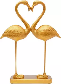 KARE Deko Figur Flamingo Love Gold 39cm