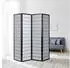 Homestyle4u 4-tlg. Paravent in Schwarz 176x175 cm 164