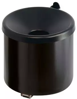 Proregal Runder Feuerl&ouml;schender Wandaschenbecher 2 Liter Hx&Oslash; 16 x 16 cm Metal Schwarz Mit Schwarzem Deckel
