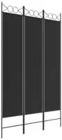 vidaXL 3-tlg. Paravent Schwarz 120x200 cm Stoff
