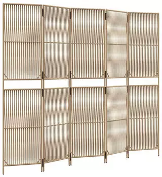vidaXL Paravent 5 Tlg Beige Poly Rattan 365399