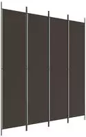 vidaXL 4-tlg. Paravent Braun 200x220 cm Stoff